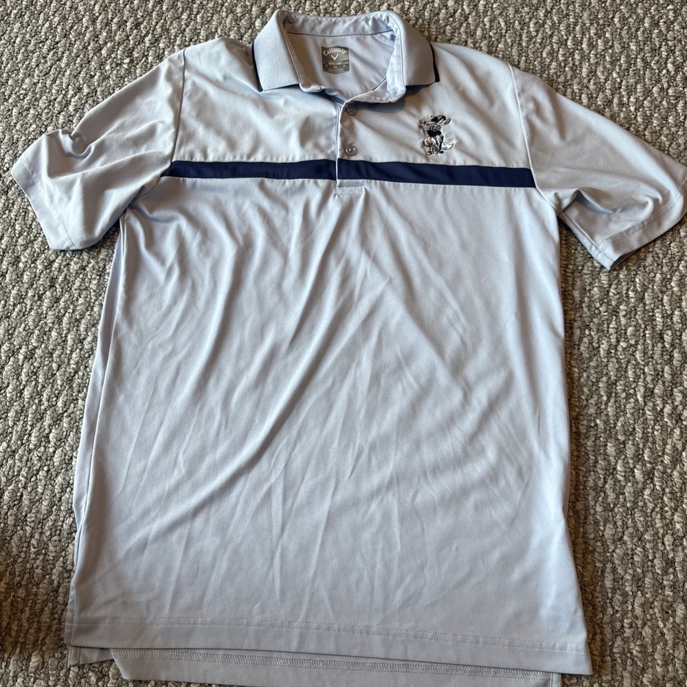 Callaway Opti Dri Polo Crumpin Fox Golf Club Shirt Men‎ Small Blue